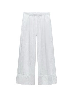 NWT Zara white 100% linen palazzo pants